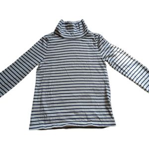 Boden Girls Blue/White striped turtleck 9-10Y